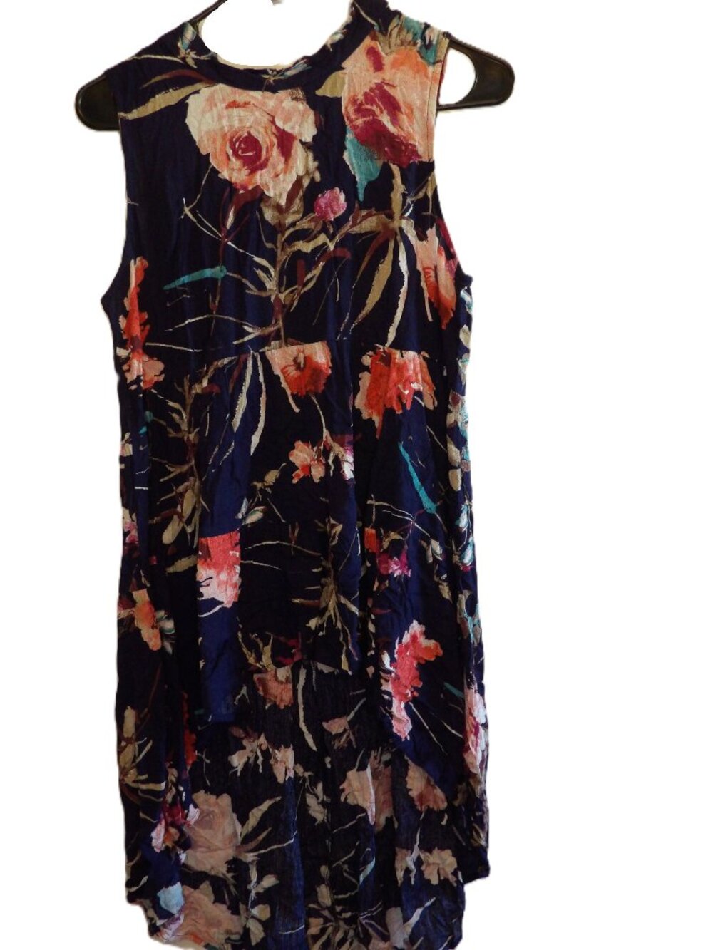 Maurices, NWT Navy blue floral hi-low tunic tank (Women's Medium)